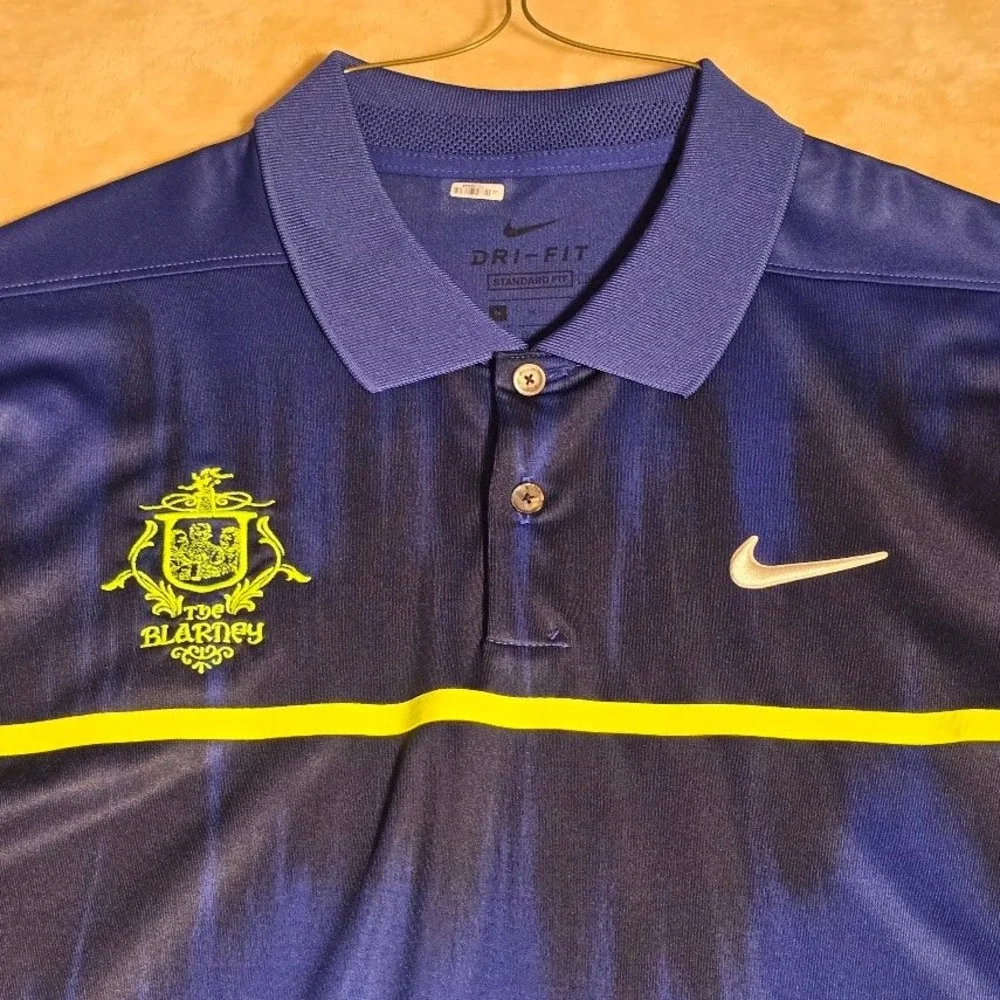 Nike Dri-FIT Men M Blue Ombre The Blarney FCA Fellowship Christian Athletes Polo